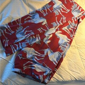 Red Unicorn Print leggings